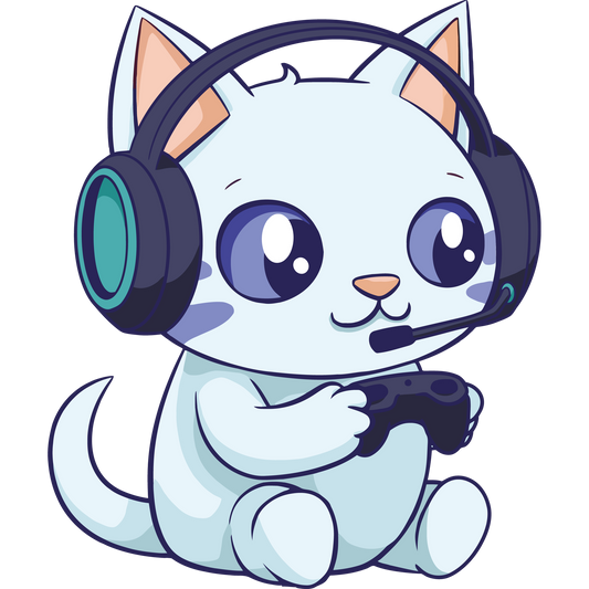 Cute Gaming Cat Artwork Perfect for Gamers
