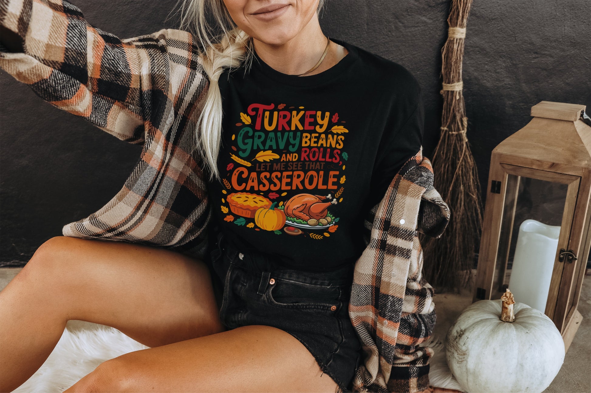 Turkey Gravy Beans And Rolls Casserole Shirt