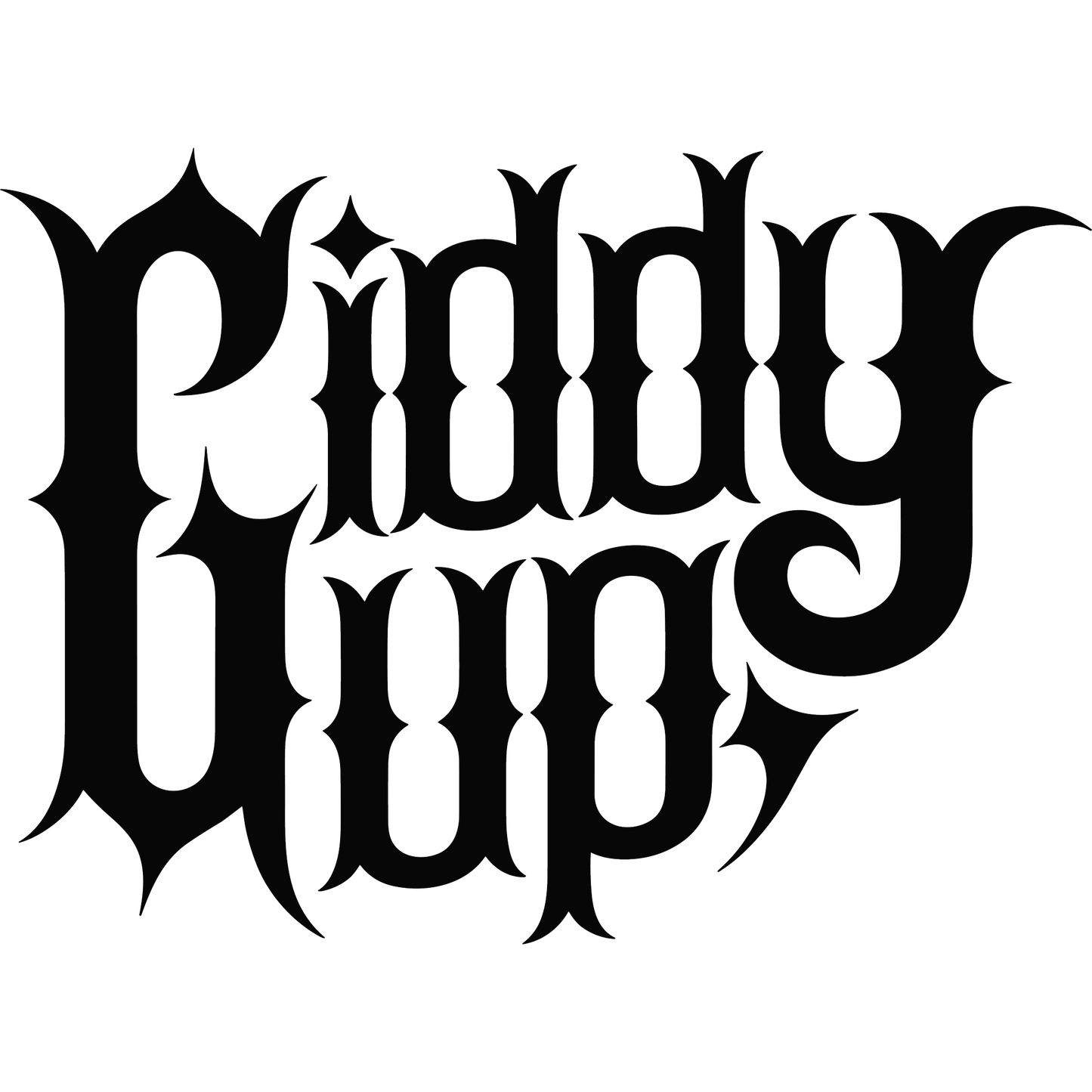 Giddy Up bold stylish typography design product