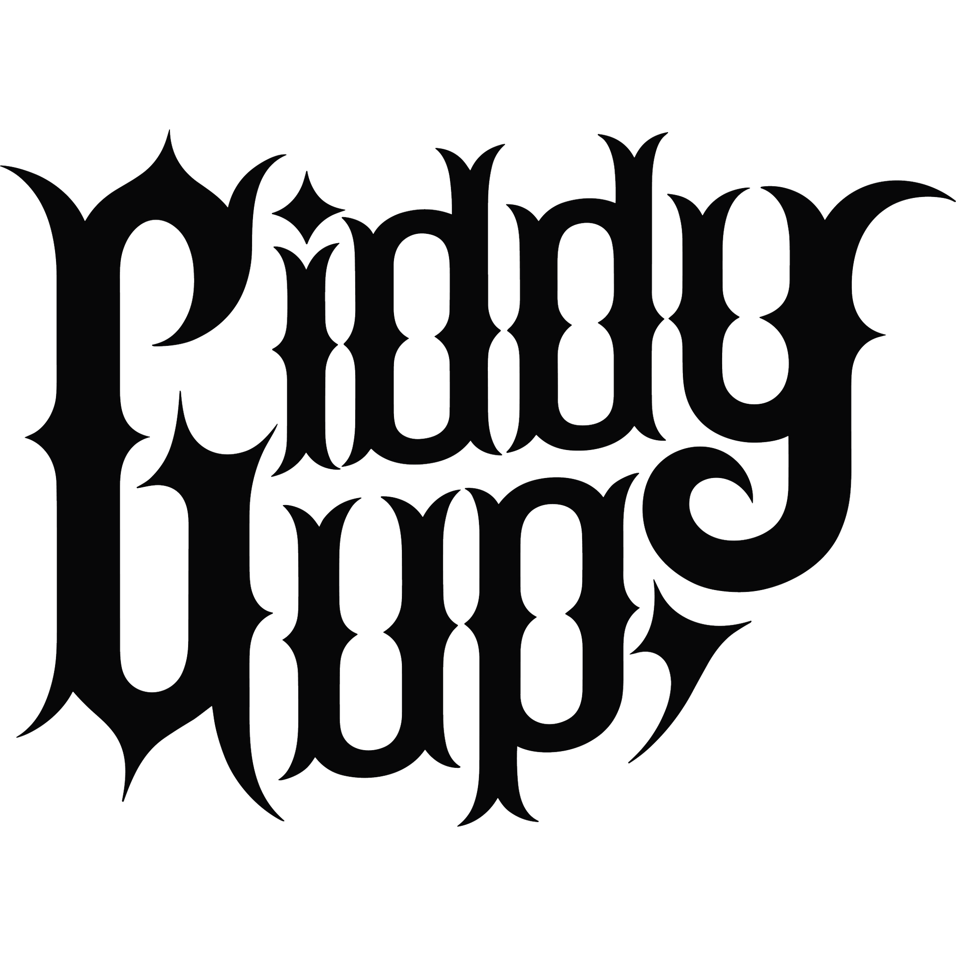 Giddy Up bold stylish typography design product