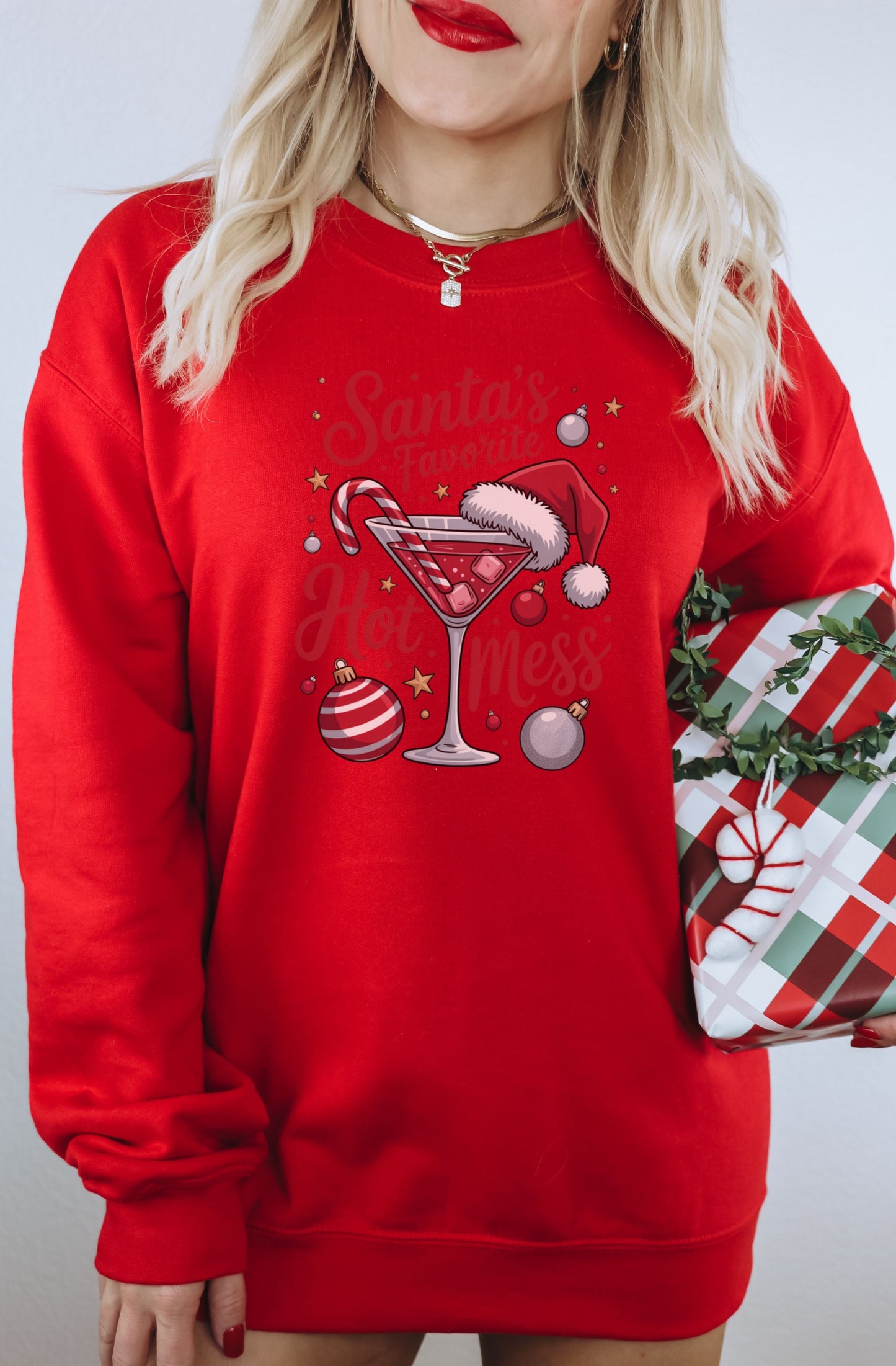 Santa's Favorite Hot Mess Festive Sweatshirt