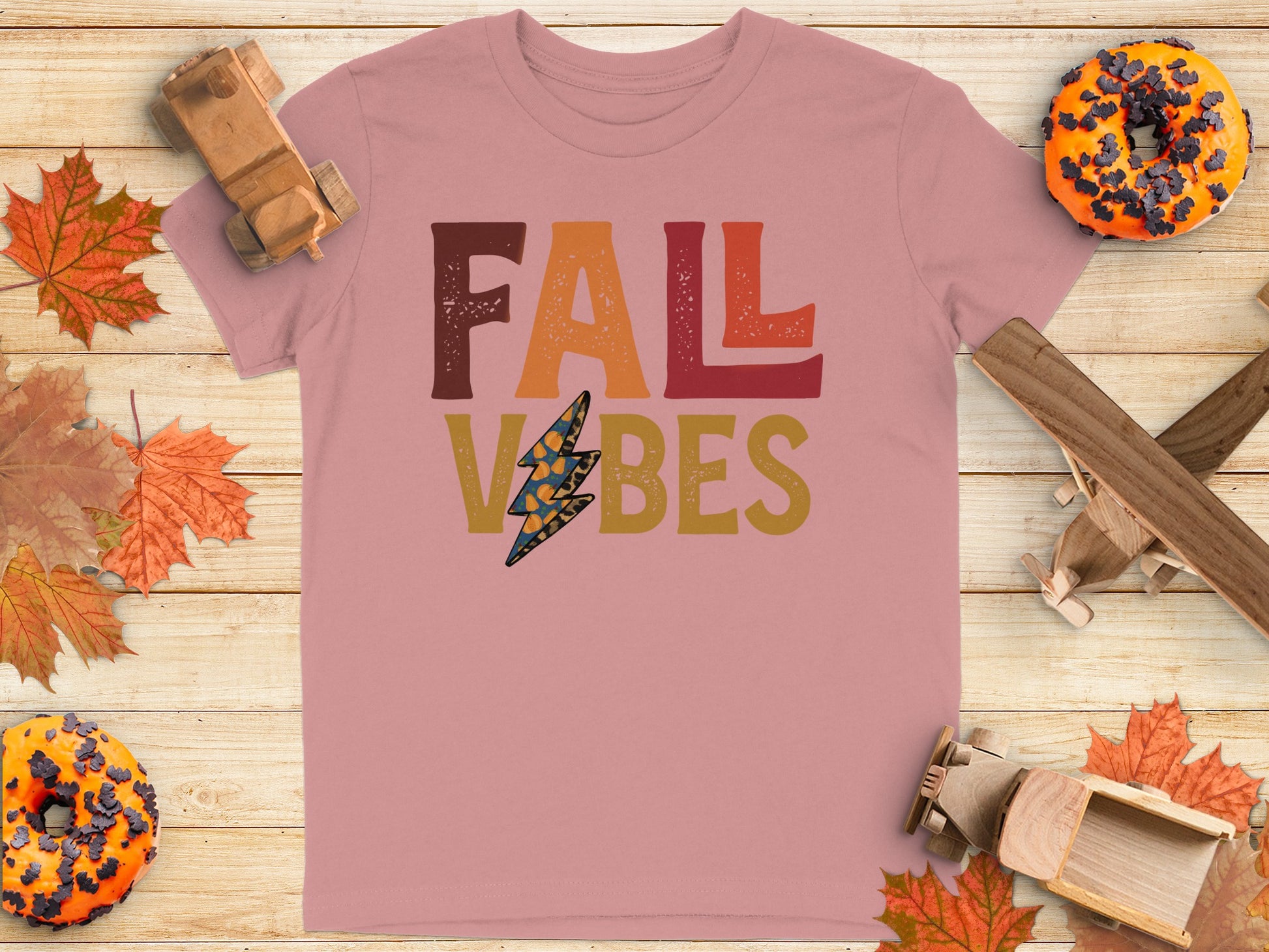 Fall Vibes Colorful Letters Autumn Vibes Shirt