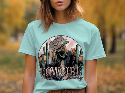 Cowgirl Strong Graphic Tee featuring Western Style