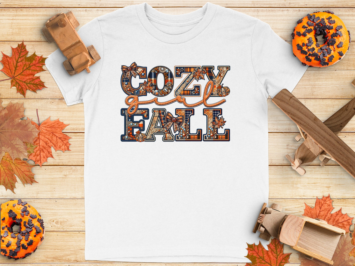 Cozy Fall T-Shirt with Autumn Leaf Design