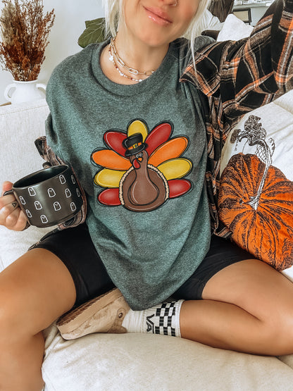 Colorful Thanksgiving Turkey Graphic Sweatshirt
