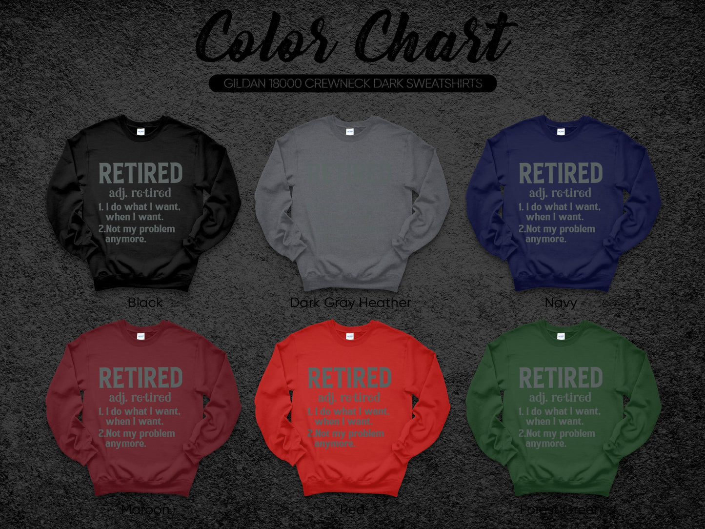Retired Definition Crewneck Sweatshirt Retirement Gift