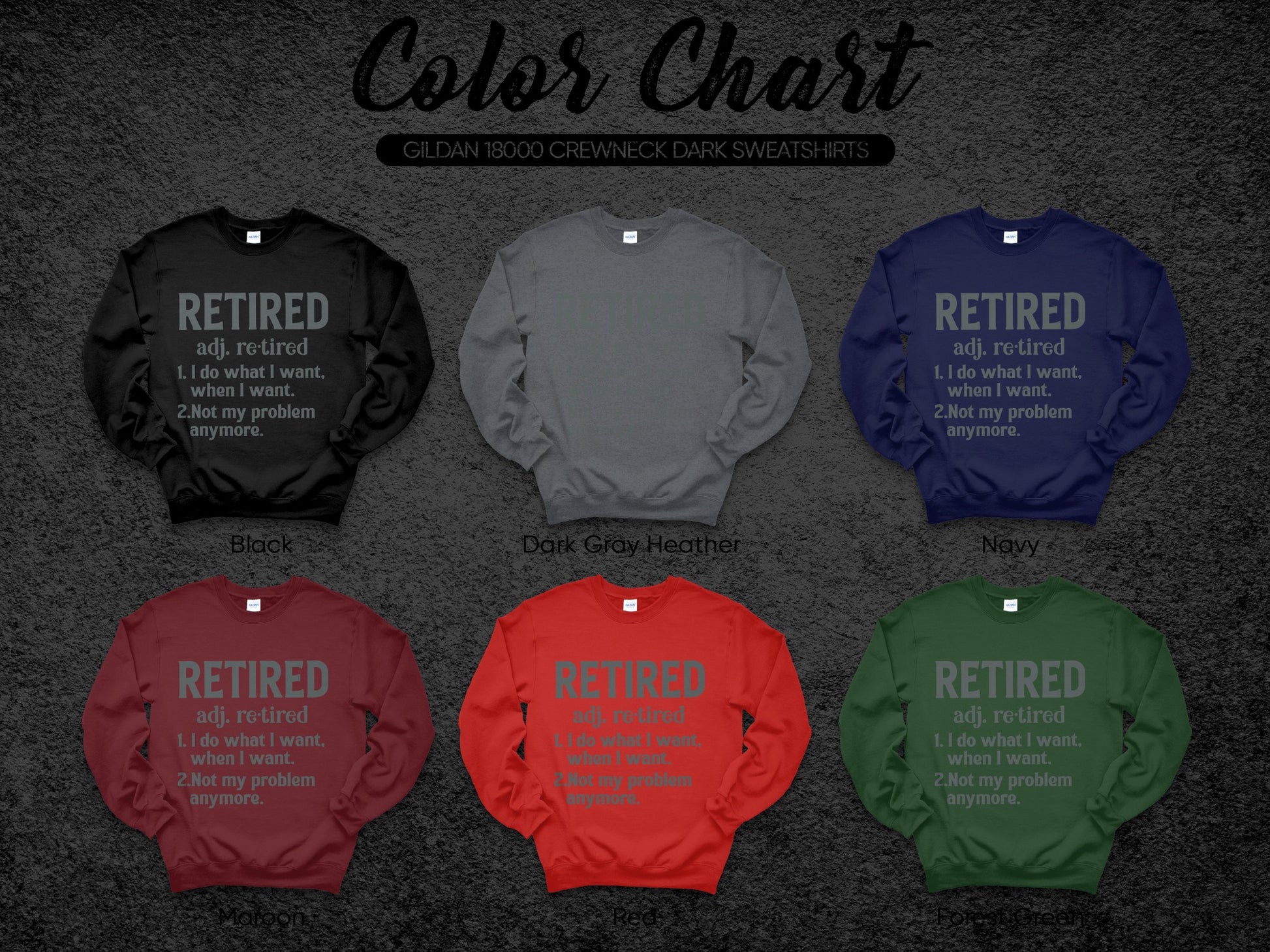 Retired Definition Crewneck Sweatshirt Retirement Gift