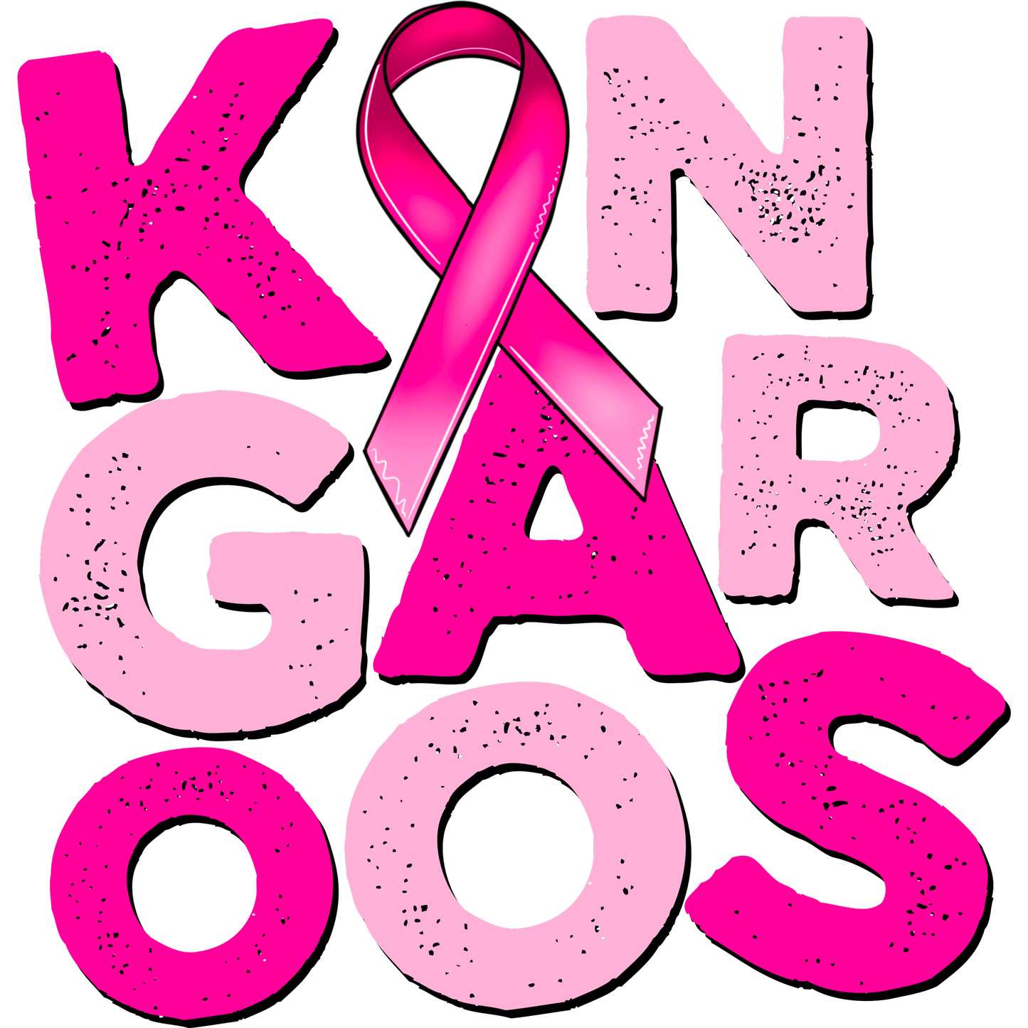 Pink Ribbon Kangaroos Inspirational Artwork Design