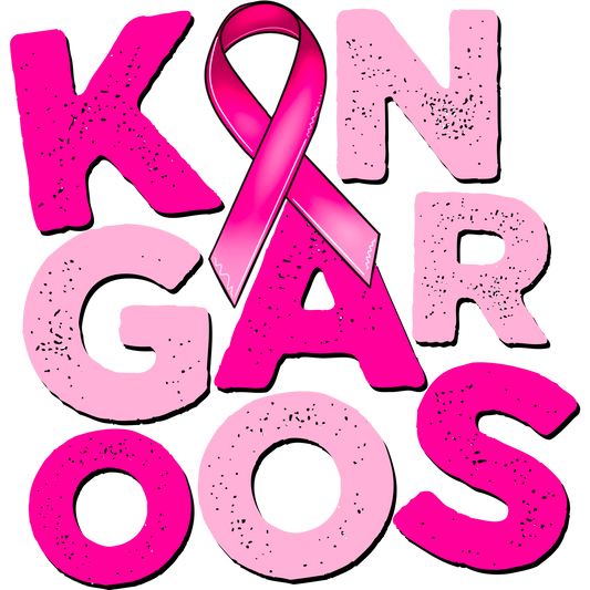 Pink Ribbon Kangaroos Inspirational Artwork Design