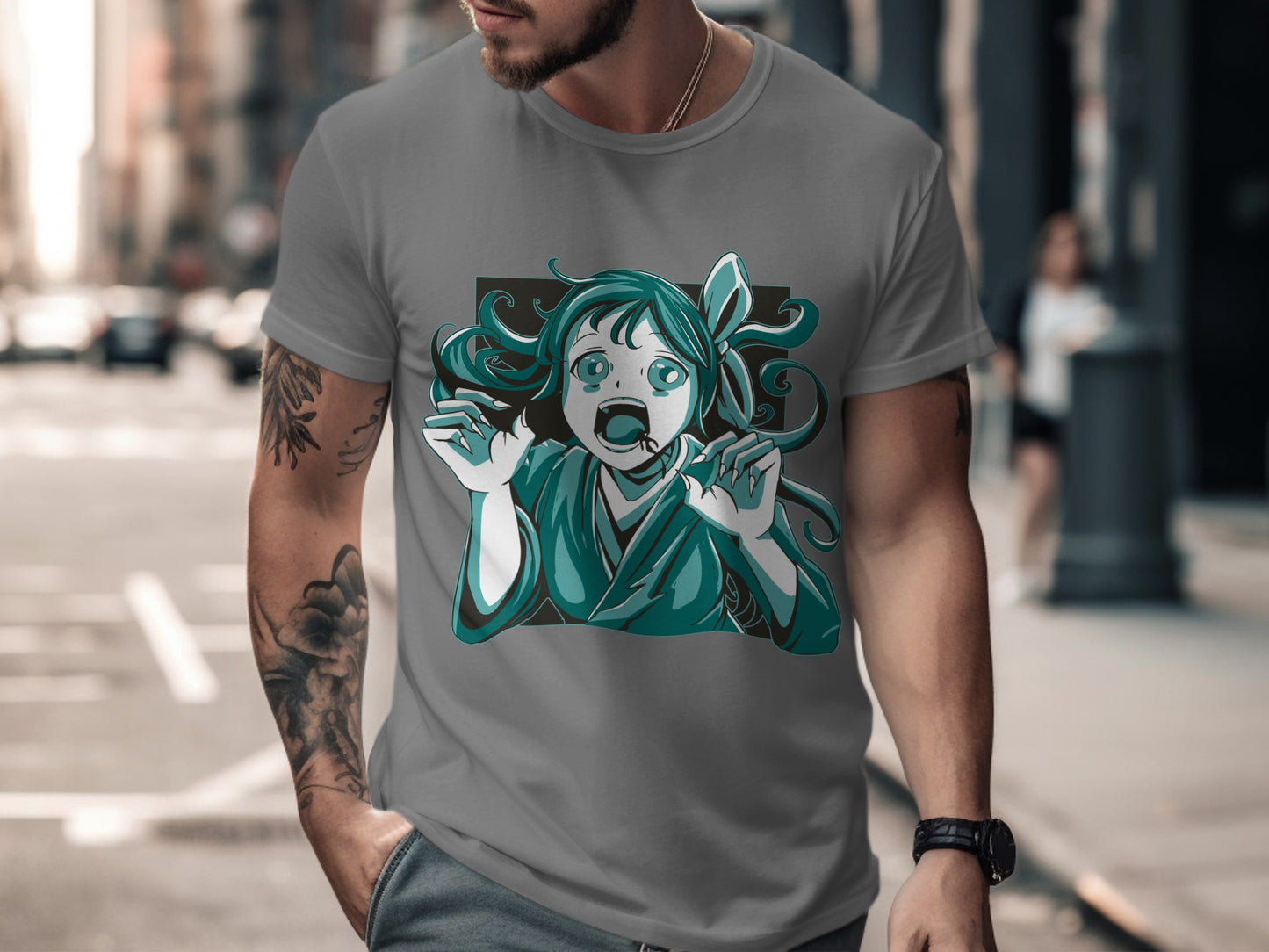 Anime Character in Shock Graphic T-Shirt Product