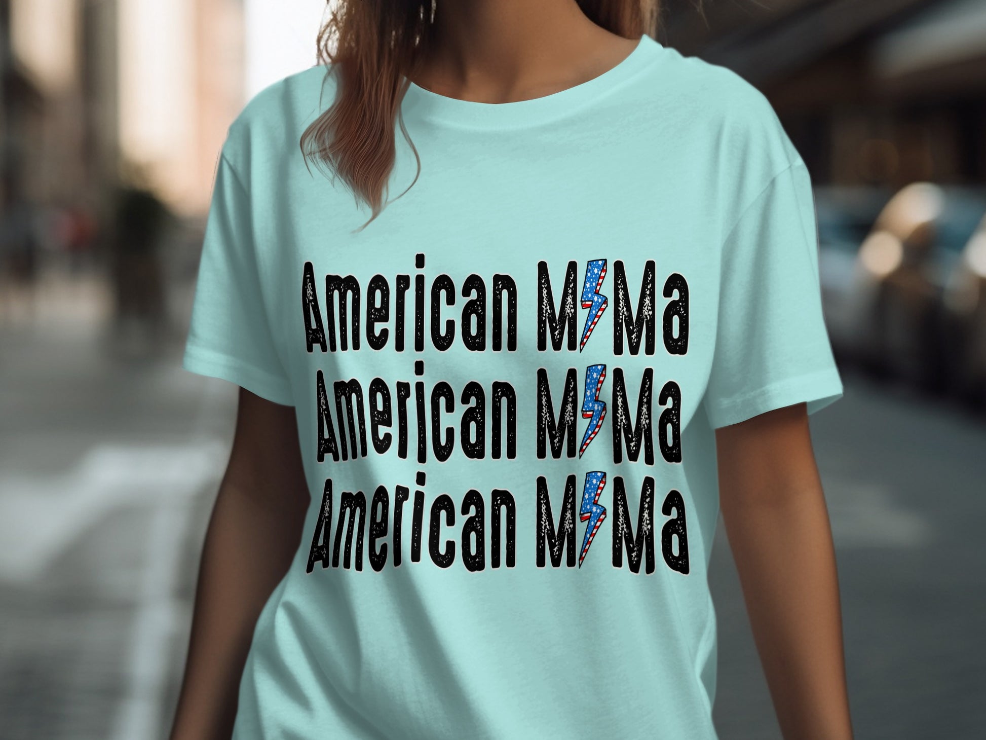 American Mama Graphic T-Shirt Fun Summer Apparel