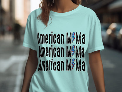 American Mama Graphic T-Shirt Fun Summer Apparel