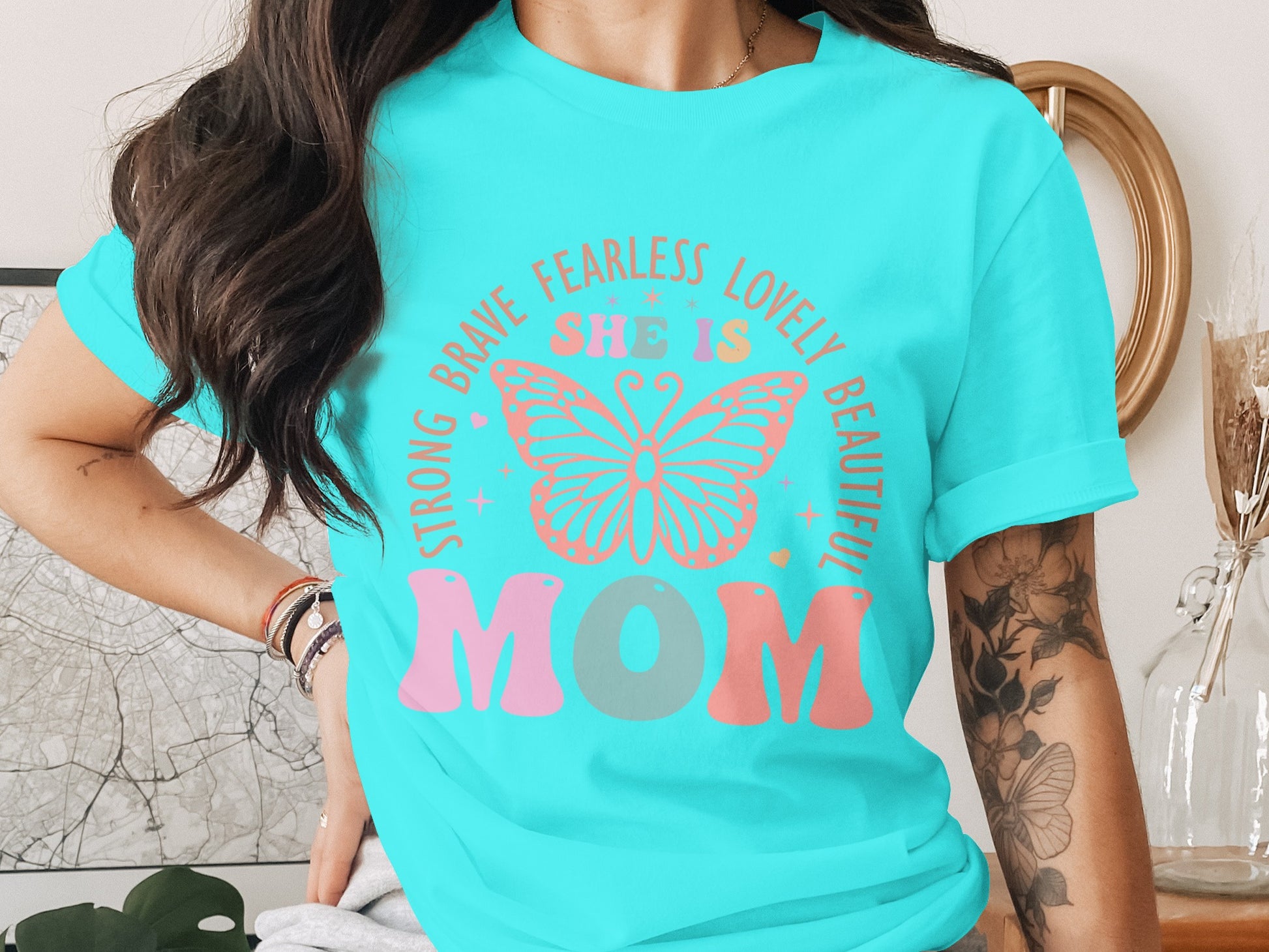 Strong Brave Fearless Lovely Beautiful Mom T-shirt