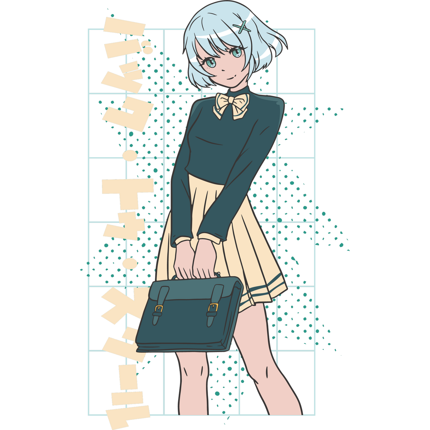 Stylish Anime Girl with Briefcase Art Print