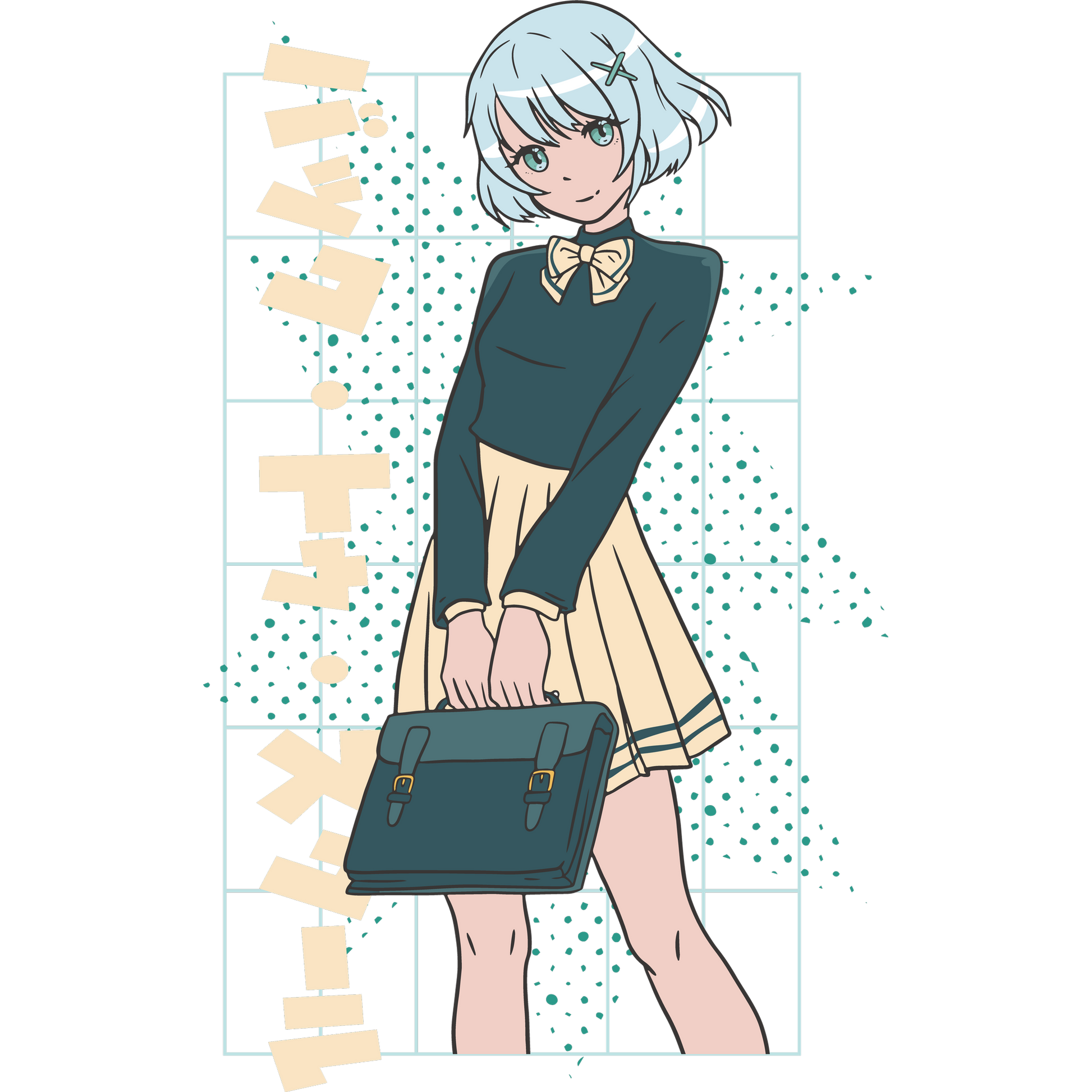 Stylish Anime Girl with Briefcase Art Print
