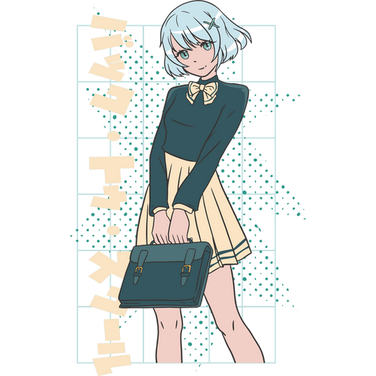 Stylish Anime Girl with Briefcase Art Print
