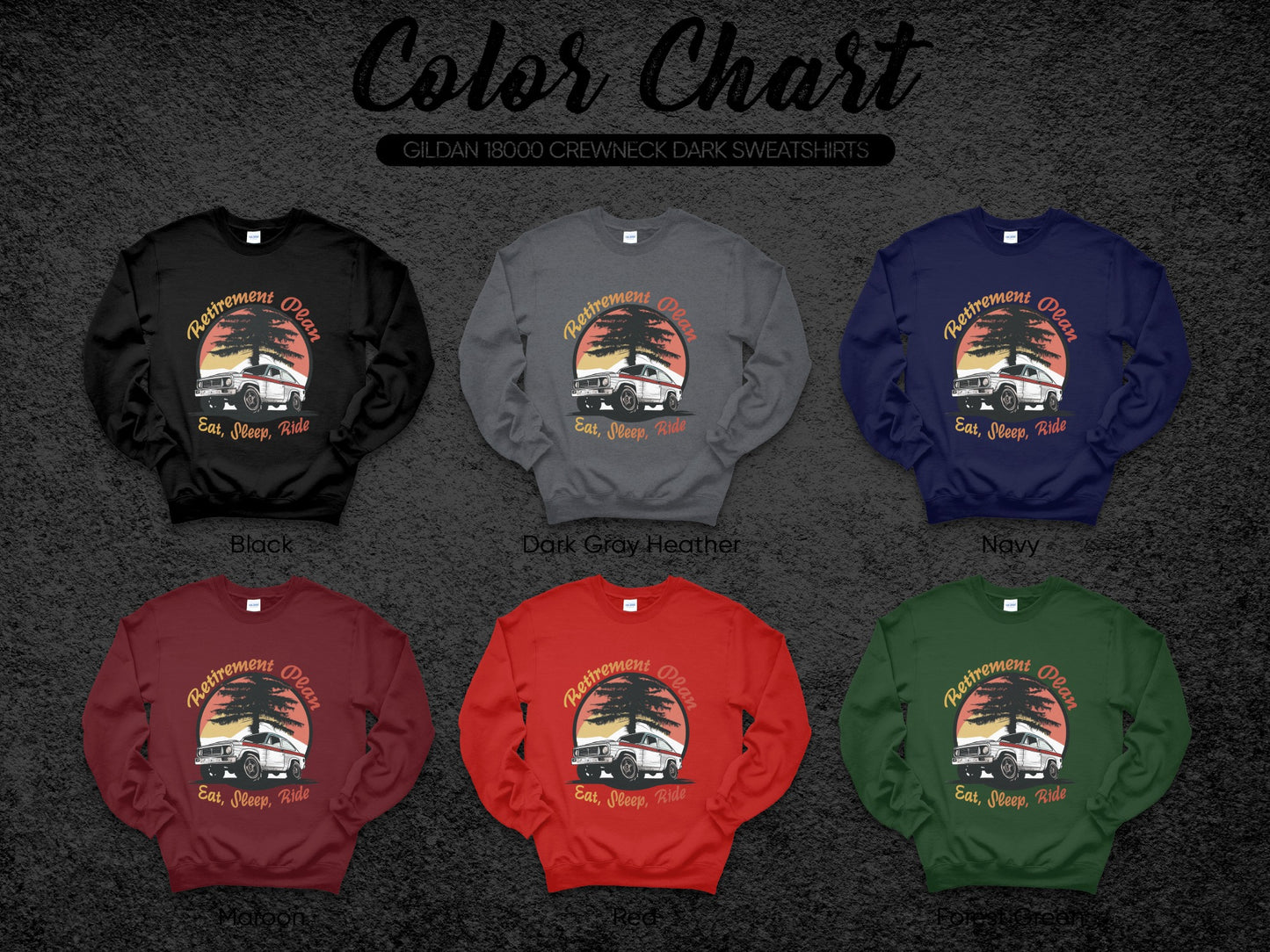 Retirement Onset Eat Sleep Ride Printed Sweatshirt