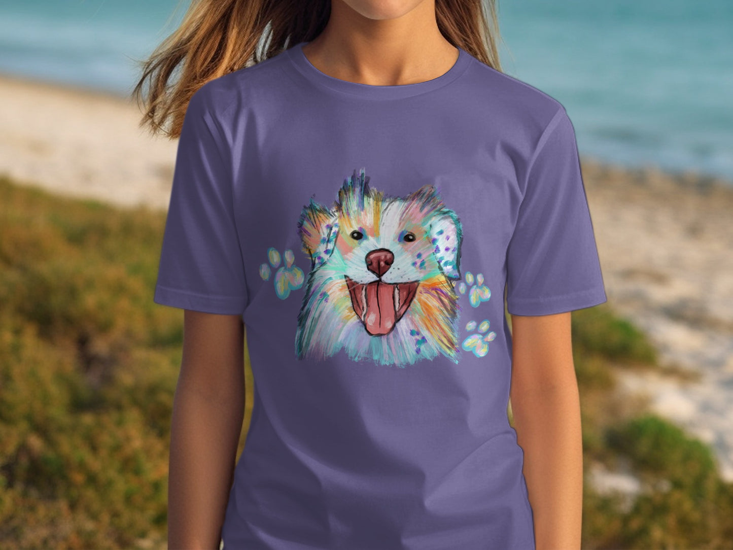 Colorful Happy Dog Design For Animal Lovers