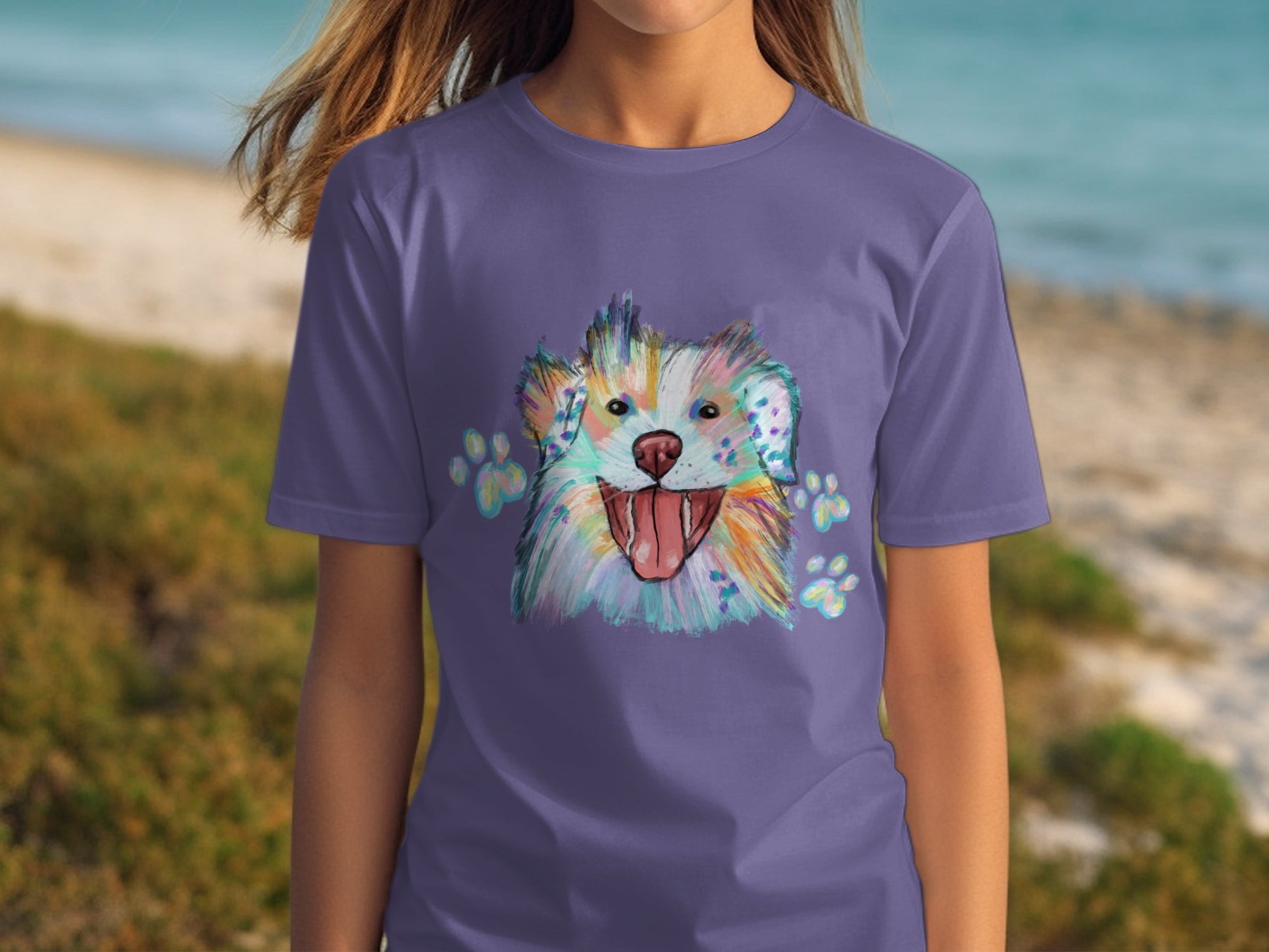 Colorful Happy Dog Design For Animal Lovers