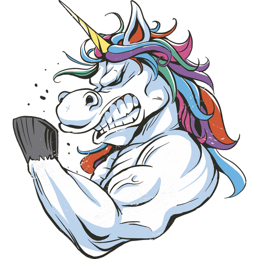 Fearsome Flexing Unicorn with Colorful Mane product