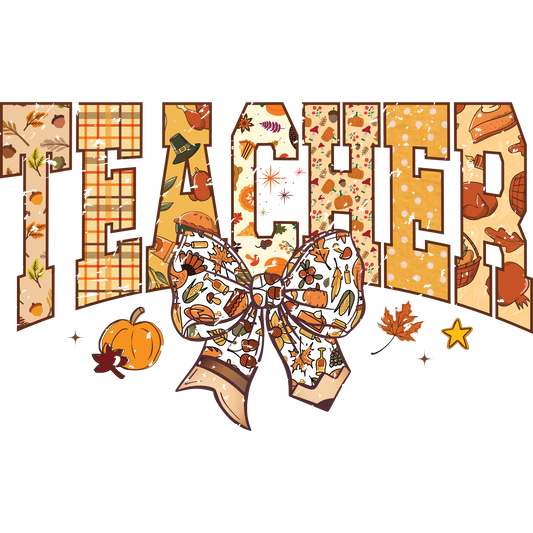 Fall Themed Teacher Design with Bow Letters product