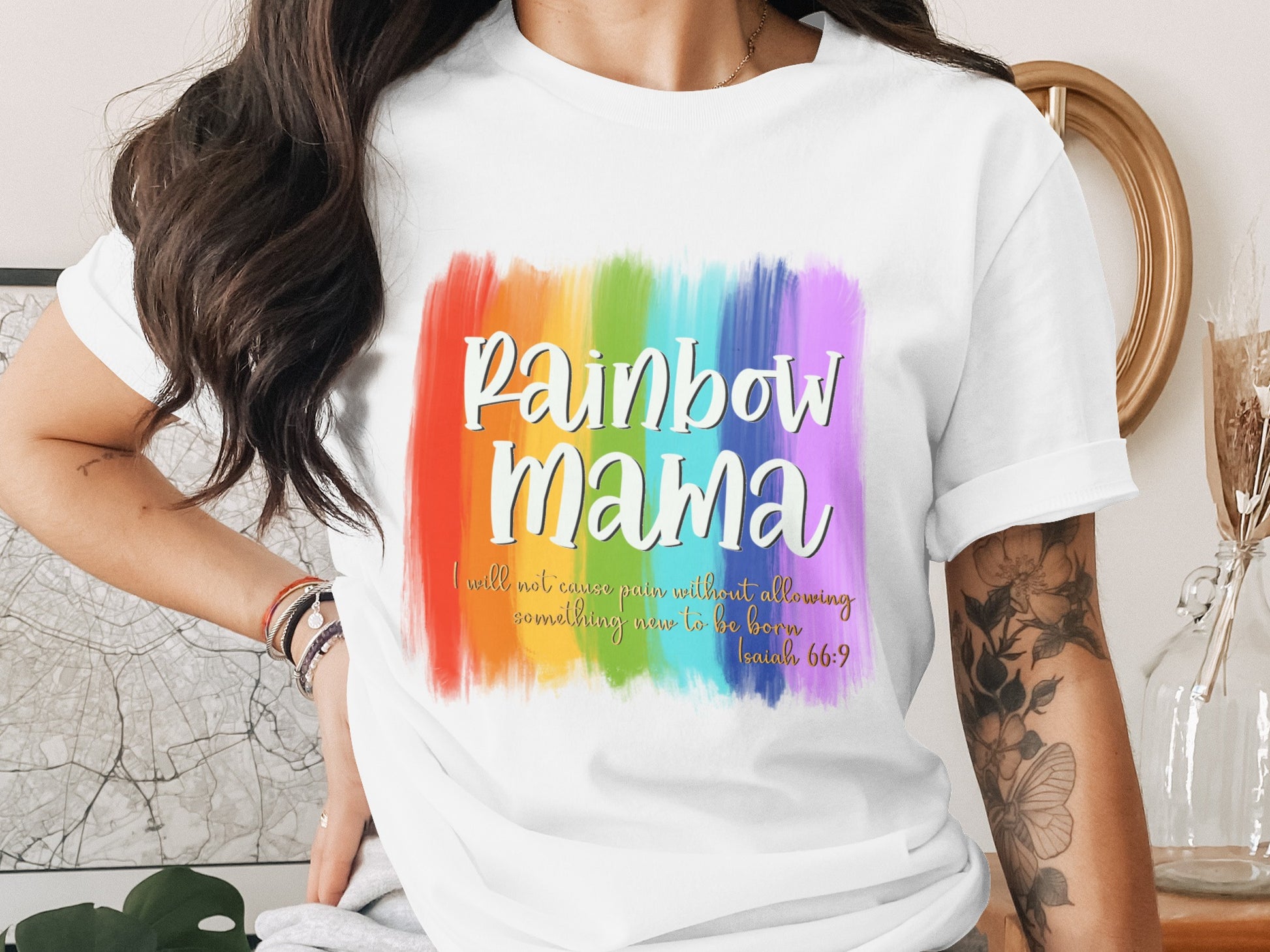 Rainbow Mama Colorful Inspirational Quote Shirt