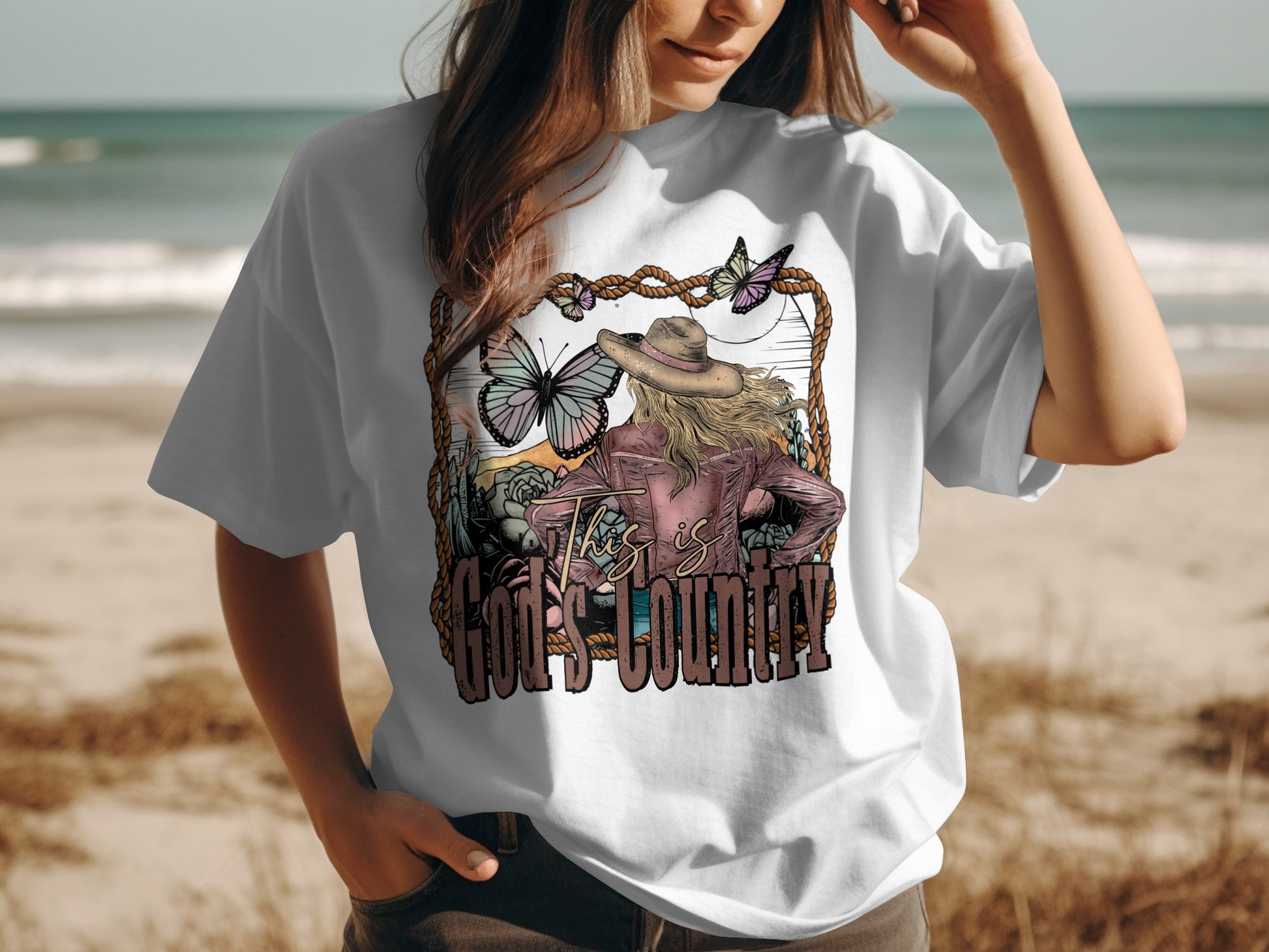 This is God's Country Butterfly Cowgirl Shirt