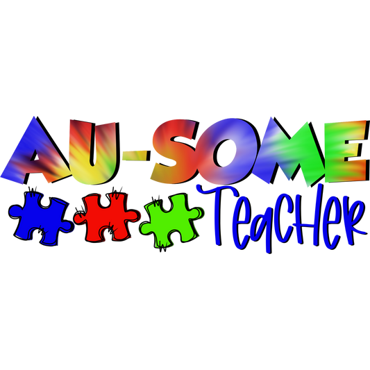 Colorful AU-SOME Teacher Puzzle Design product