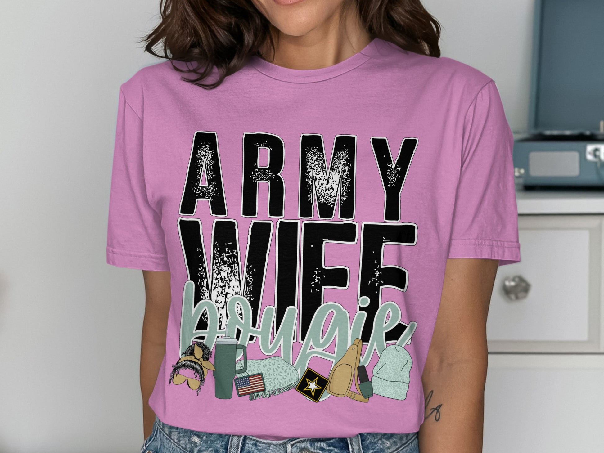 Army Wife Bougie Graphic Tee Shirt
