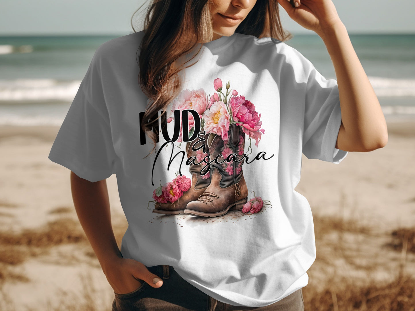 Mud and Mascara Boots with Flowers Shirt