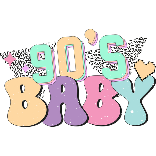 Colorful 90's Baby Graphic Design Art Product