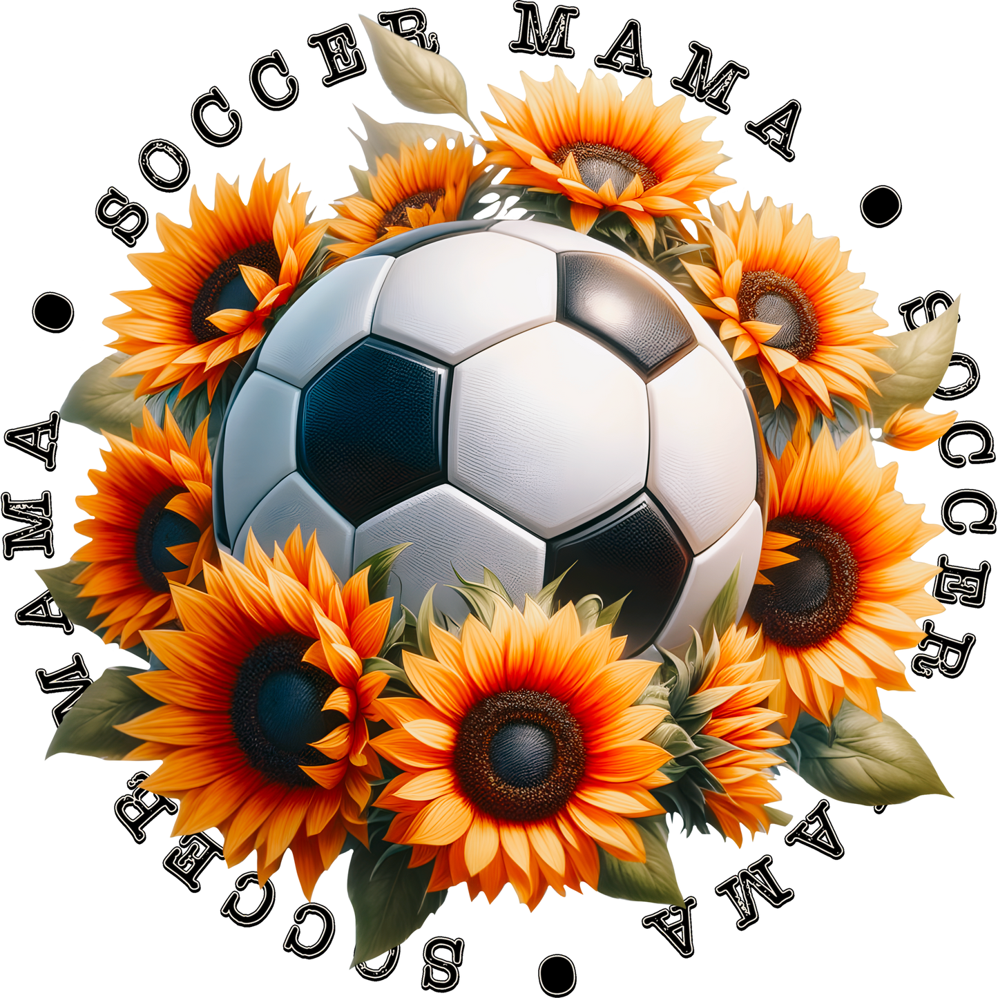 Sunflower Soccer Mama Floral Design Football product