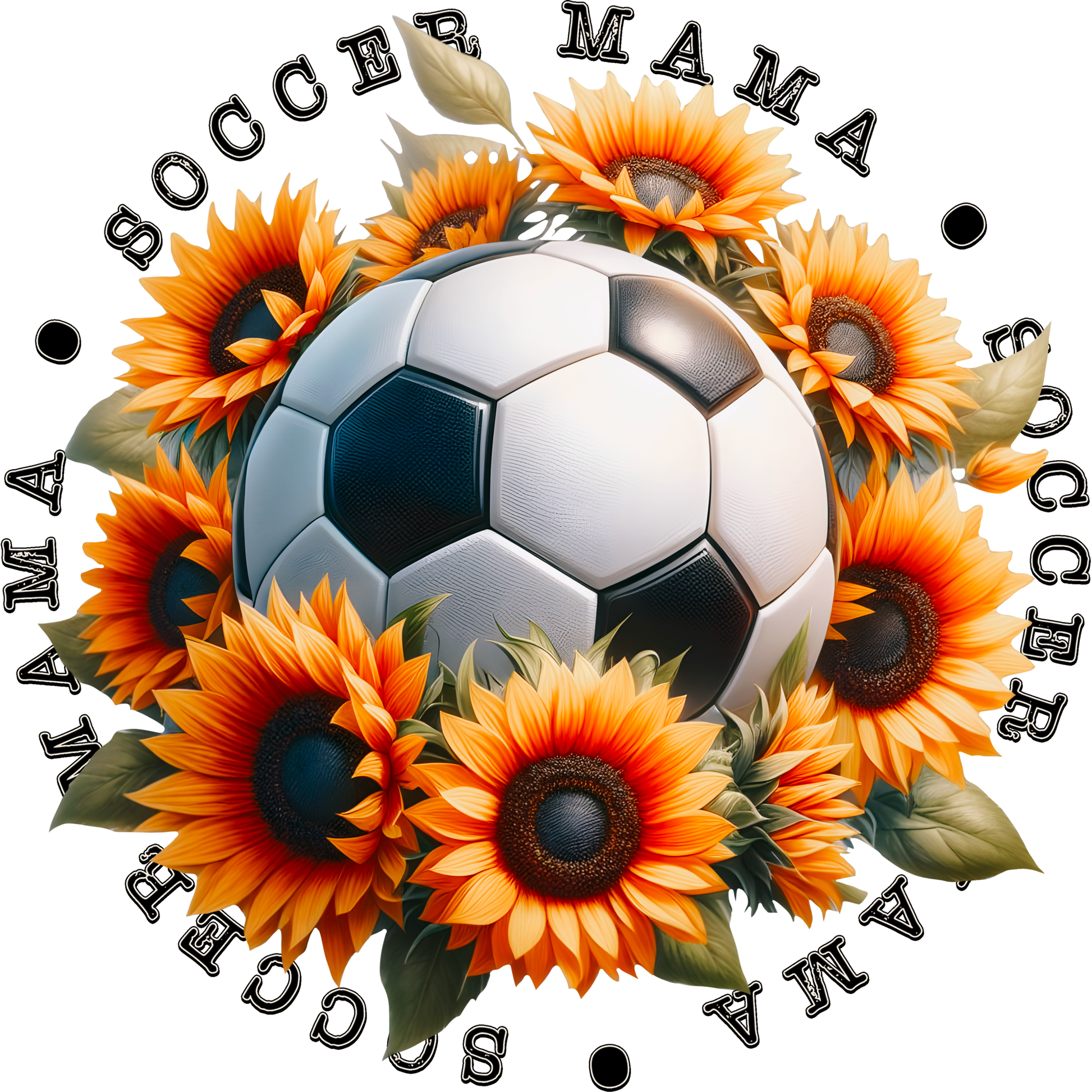 Sunflower Soccer Mama Floral Design Football product