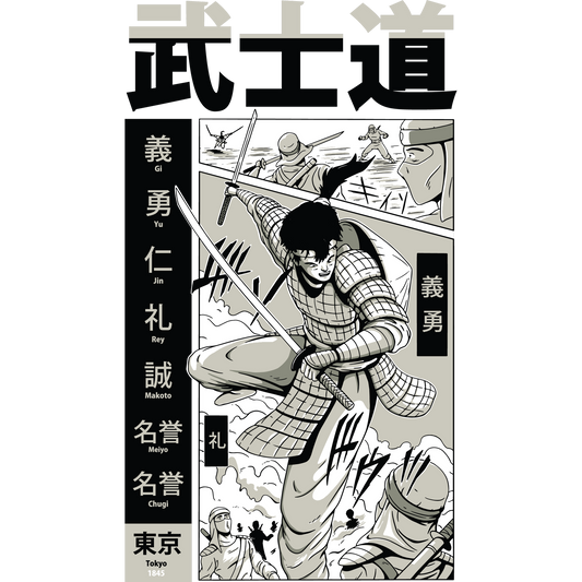 Intriguing Samurai Comic Art Perfect for Decor Enthusiasts