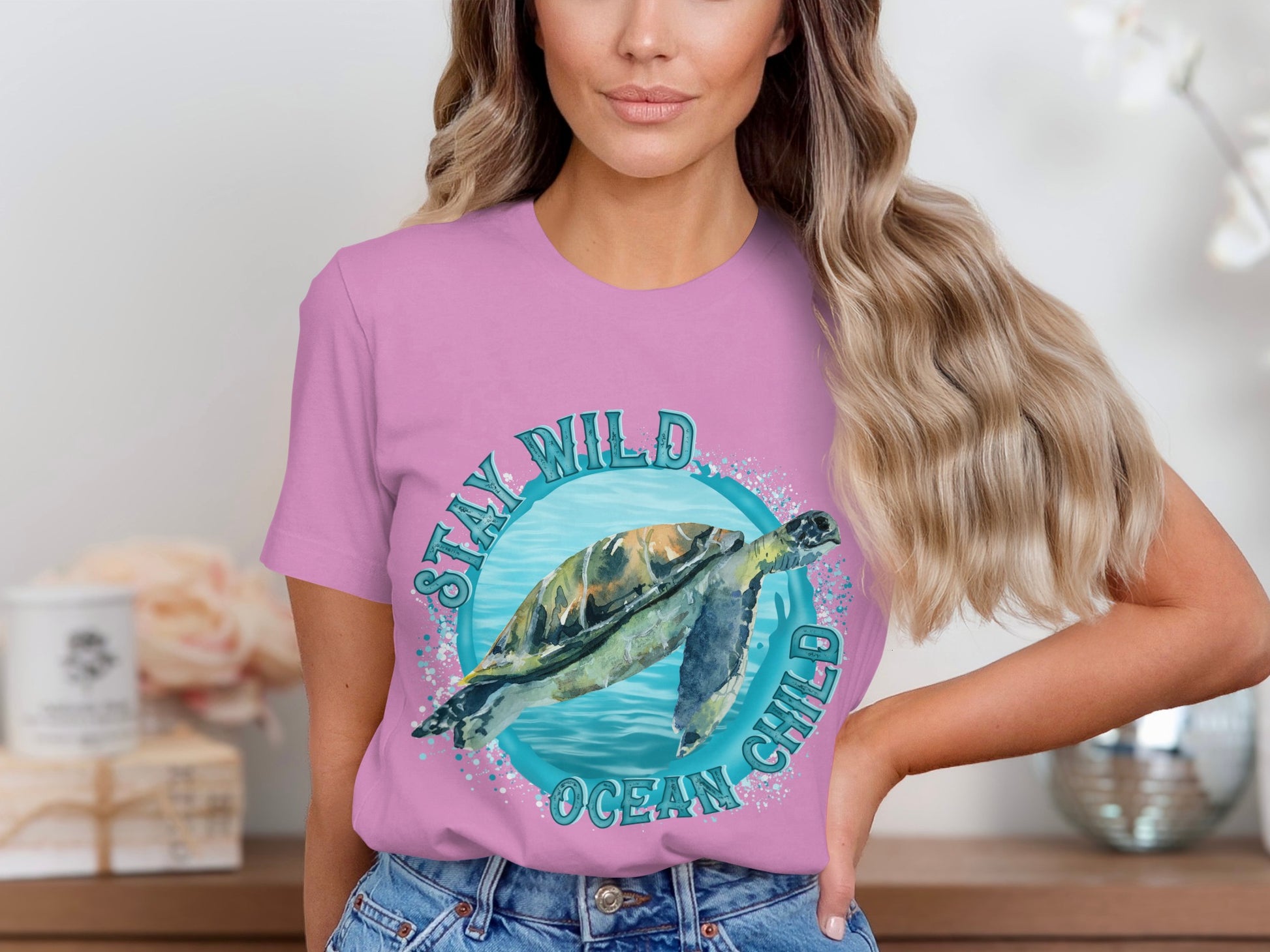 Stay Wild Ocean Child T-shirt with Turtle Design