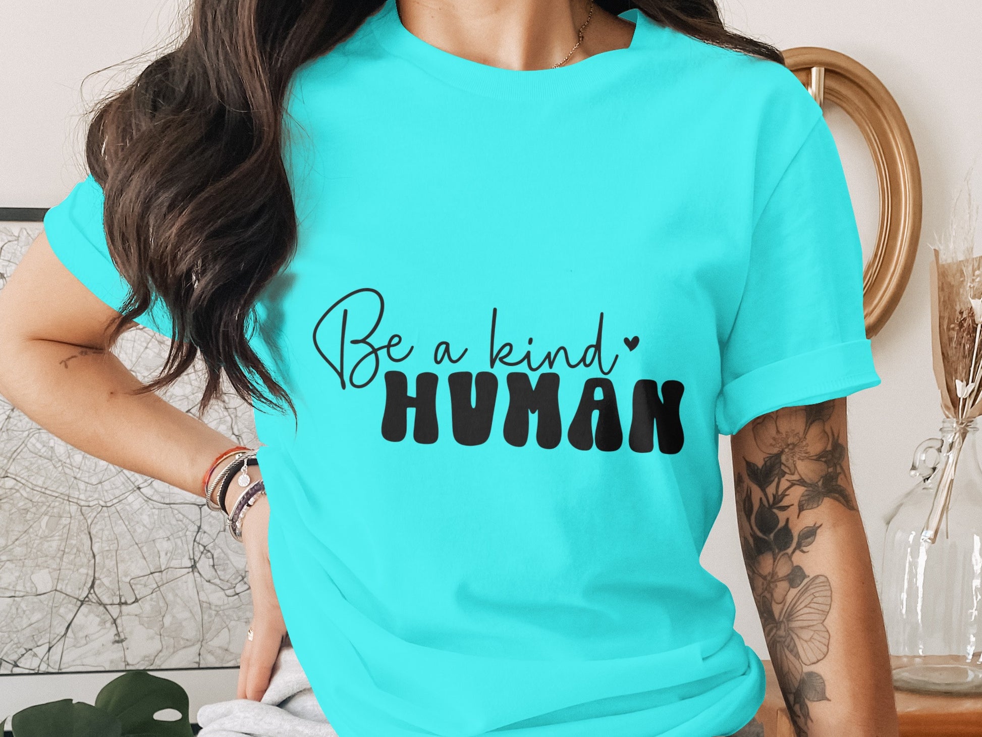 Be a Kind Human T-Shirt with Inspirational Quote