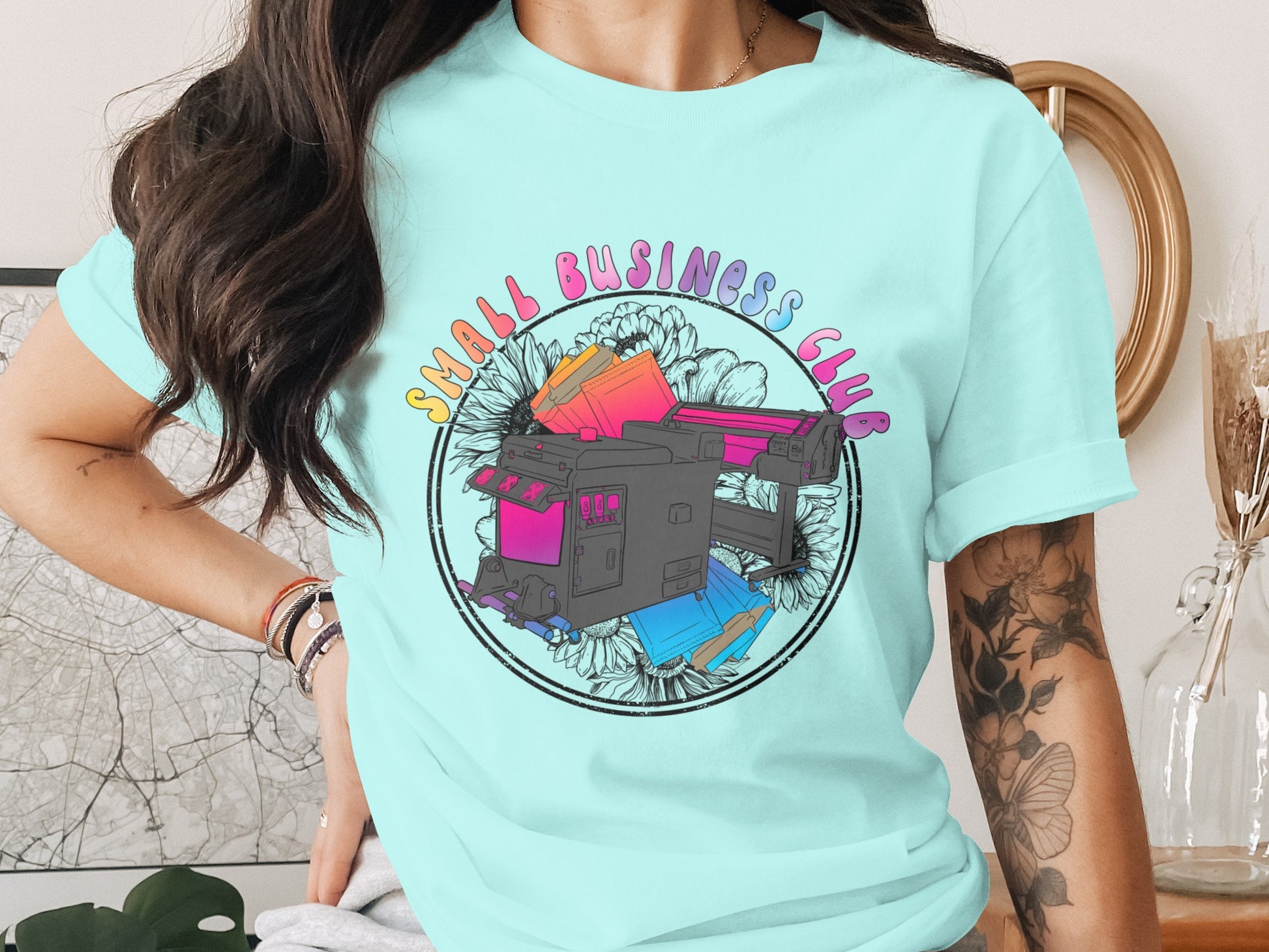 Small Business Club Colorful Graphic T-shirt