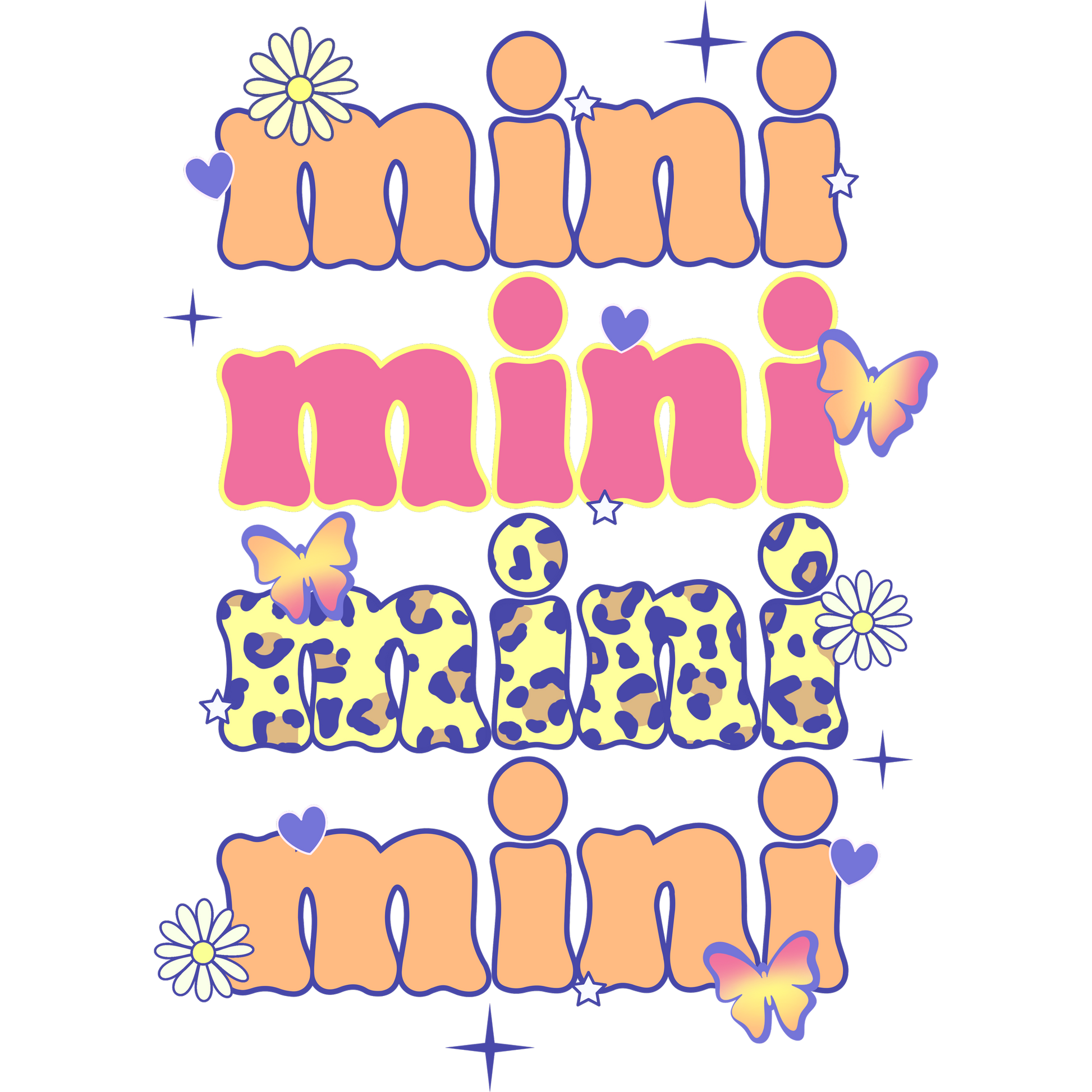 Vibrant Mini Butterfly and Floral Themed Graphic Art