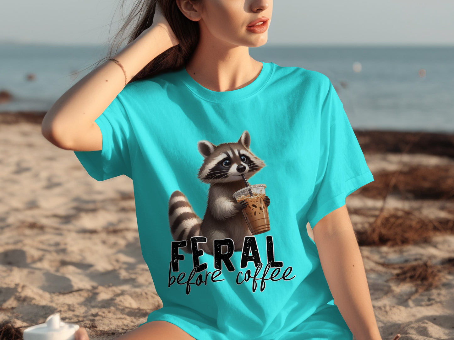 Feral Before Coffee Raccoon T-Shirt