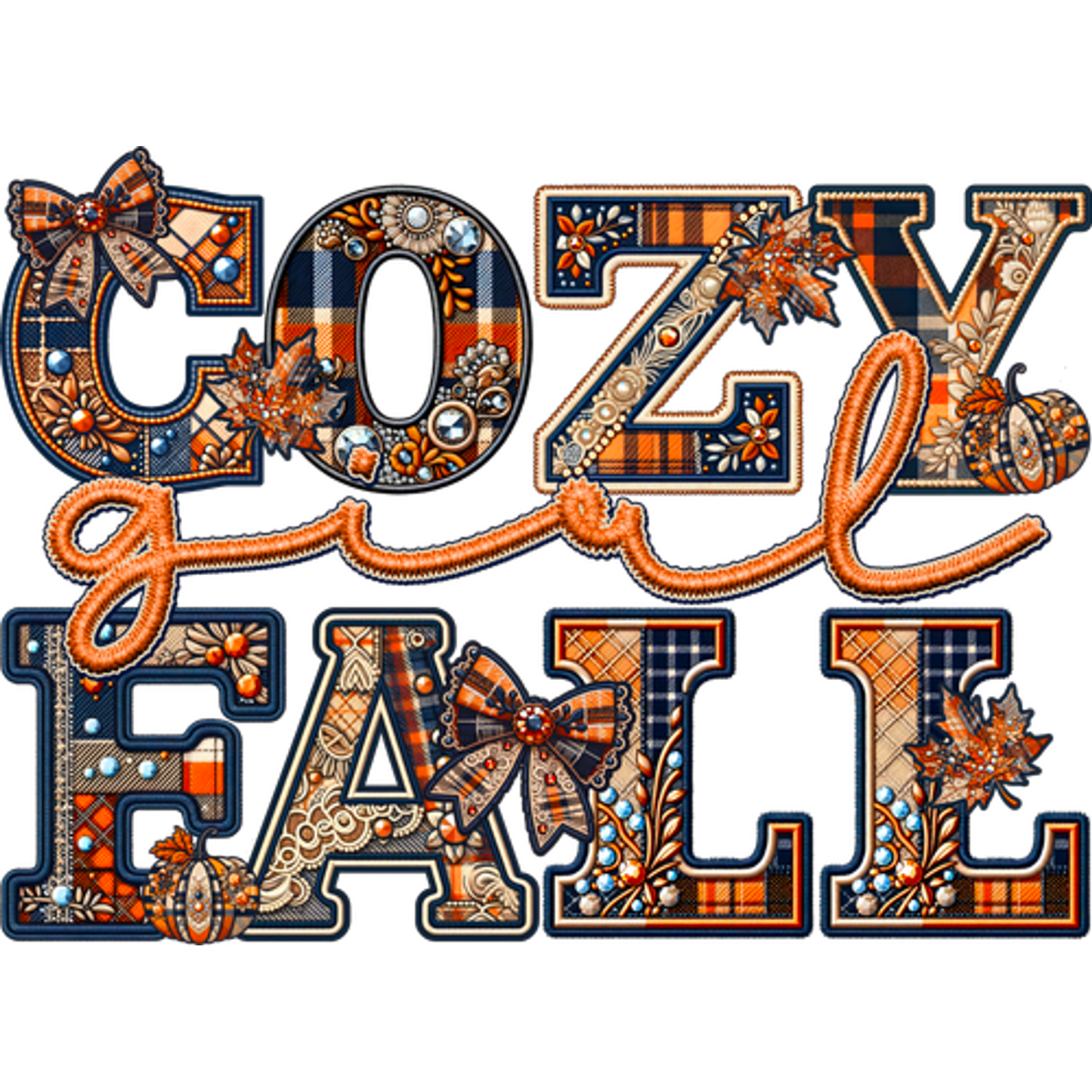 Cozy Girl Fall Graphic Sign for Autumn Decor