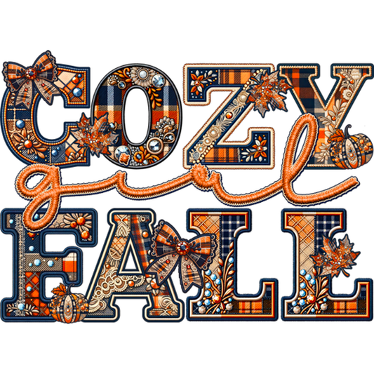 Cozy Girl Fall Graphic Sign for Autumn Decor