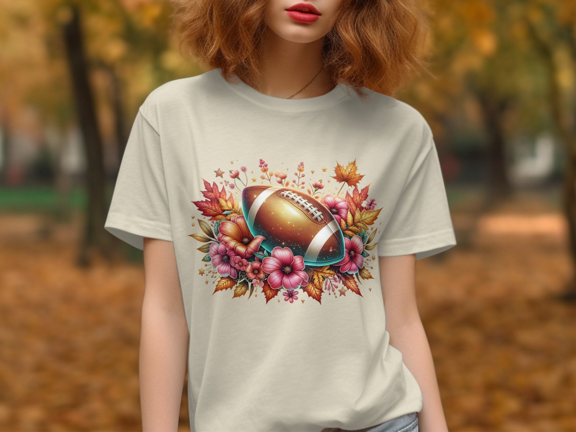 Autumn Floral Football Graphic Tee product type