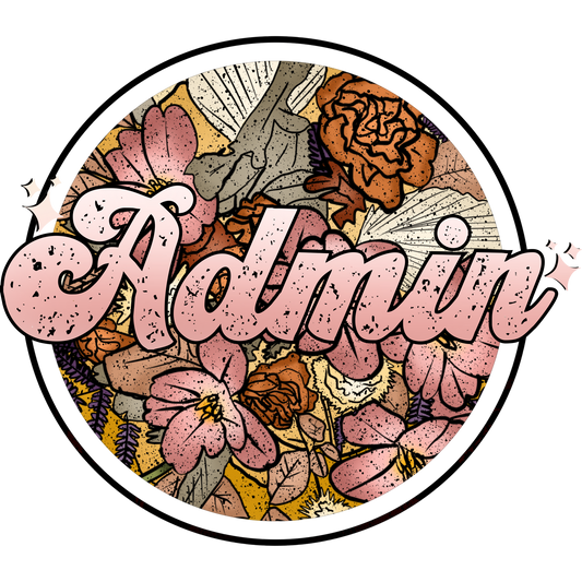 Floral Admin Design Sticker for Office Supplies