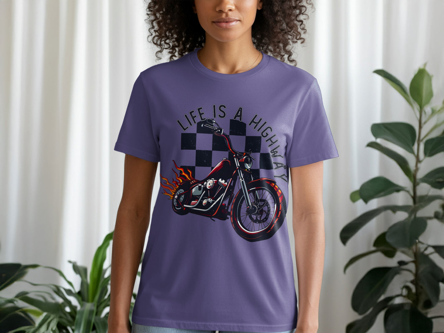 Life Is A Highway Motorcycle Graphic T-Shirt