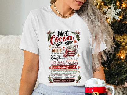 Hot Cocoa Recipe Shirt Winter Holiday Tee Shirt
