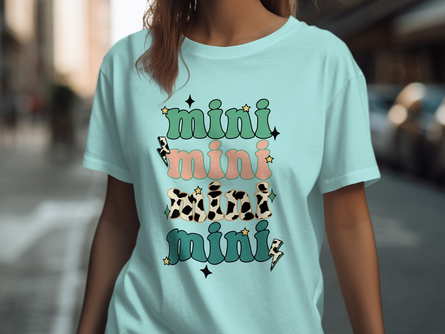 Colorful Fun Mini Text Graphic Printed T-shirt