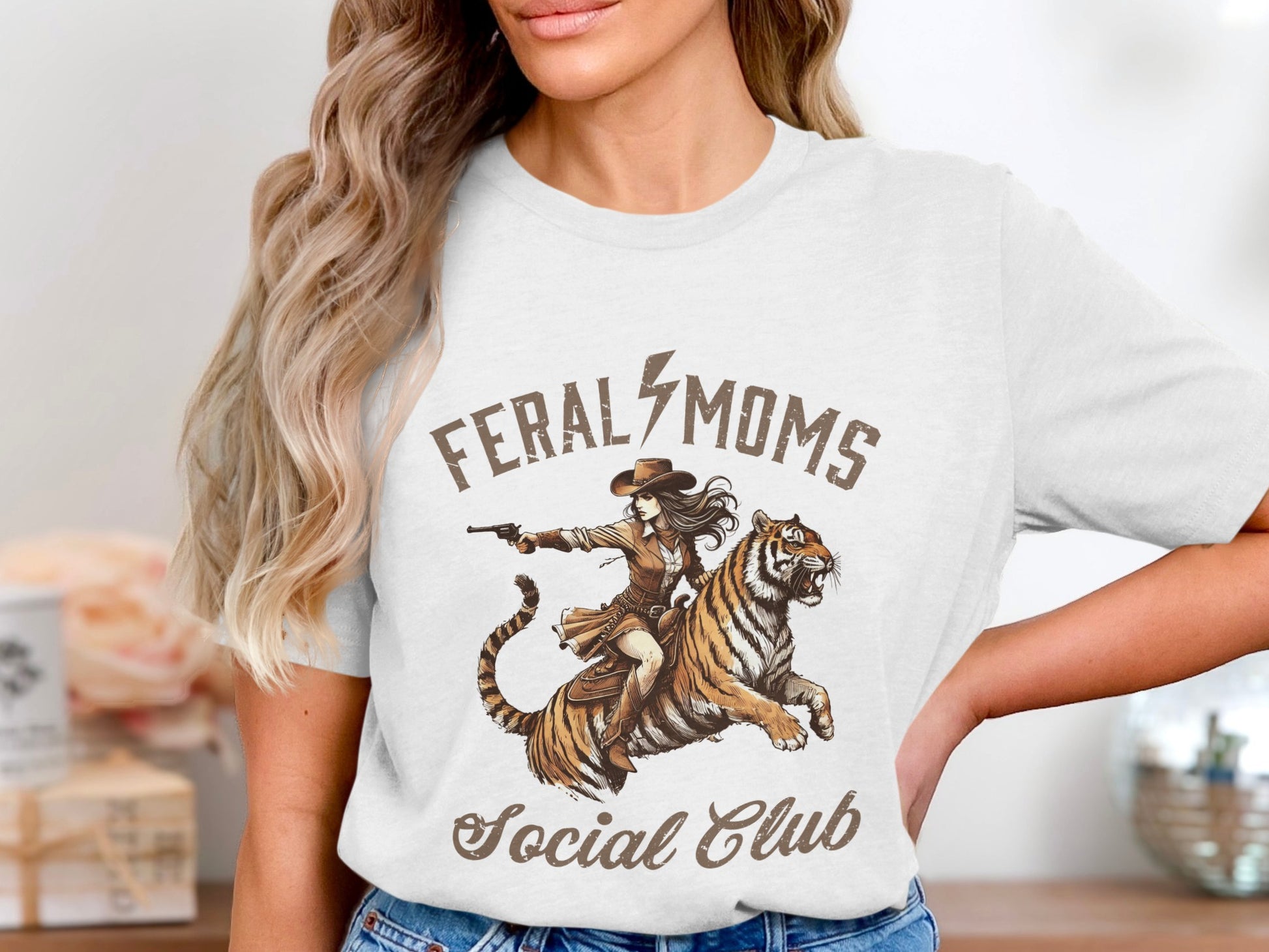 Feral Moms Social Club Graphic Tee Shirt Top
