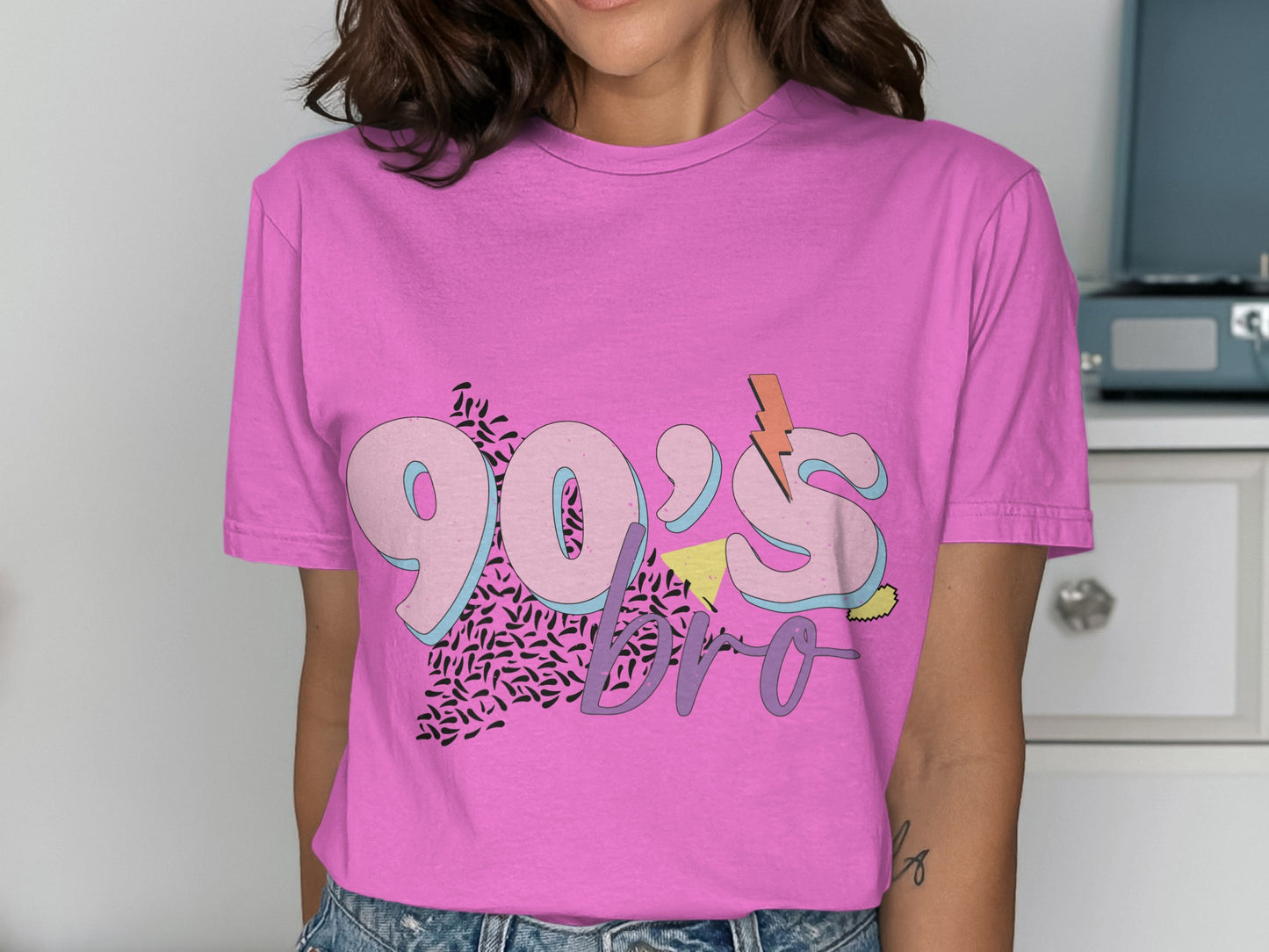 Vibrant Throwback 90's Bro Graphic T-Shirt