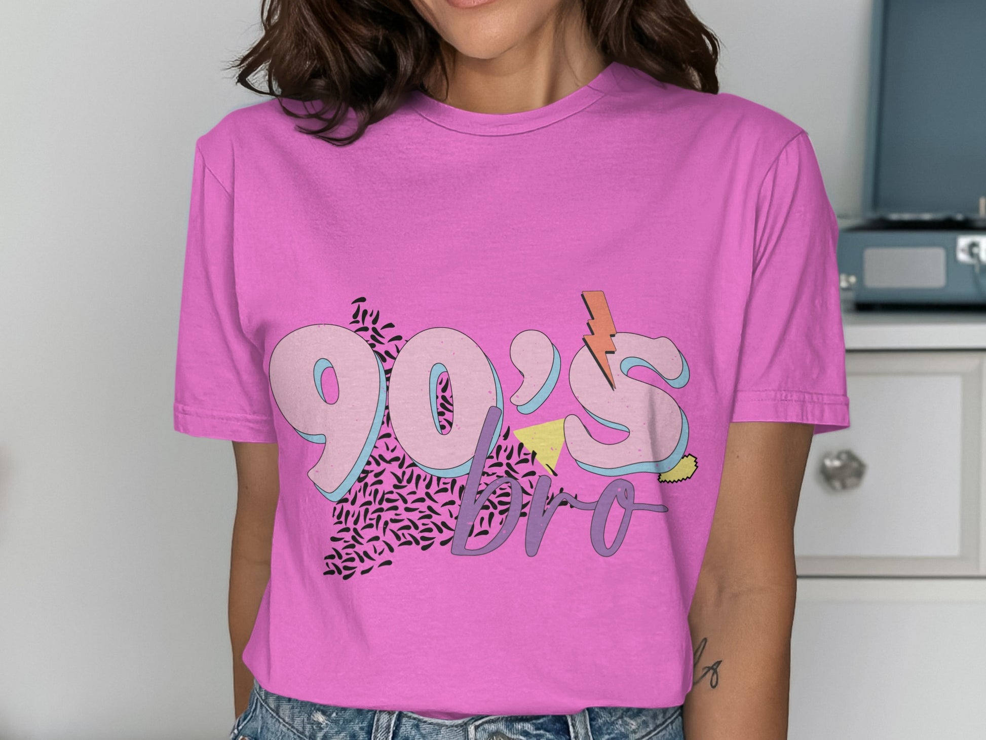 Vibrant Throwback 90's Bro Graphic T-Shirt