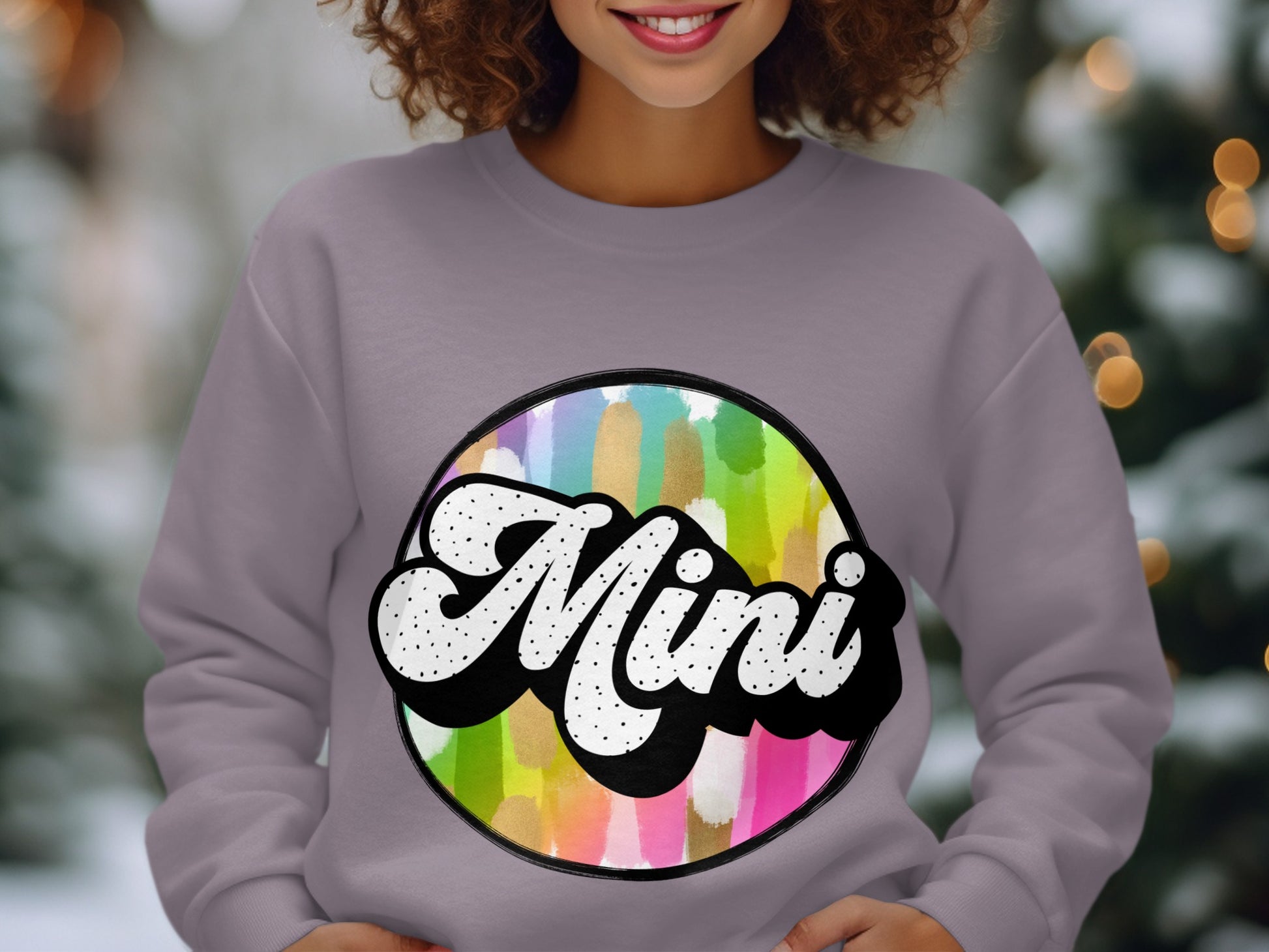 Colorful Mini Watercolor Typography Sweatshirt